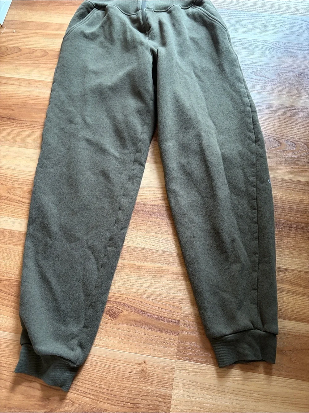Alo Yoga Slick Zip Front Sweatpants Dark Olive Jogger